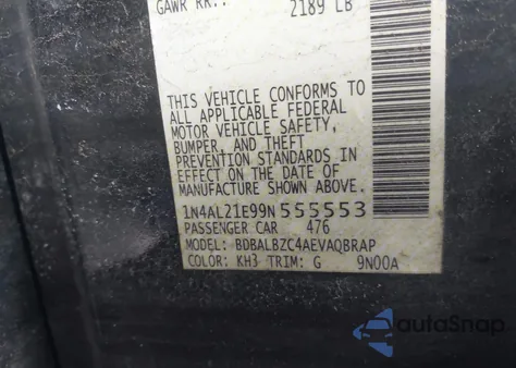 2009 Nissan Altima 2.5 S z USA, uszkodzony, nr VIN 1N4AL21E99N555553